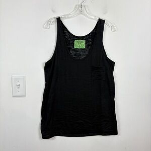 Nation LTD Black Cotton Blend Scoop Neck Tank Top Lightweight